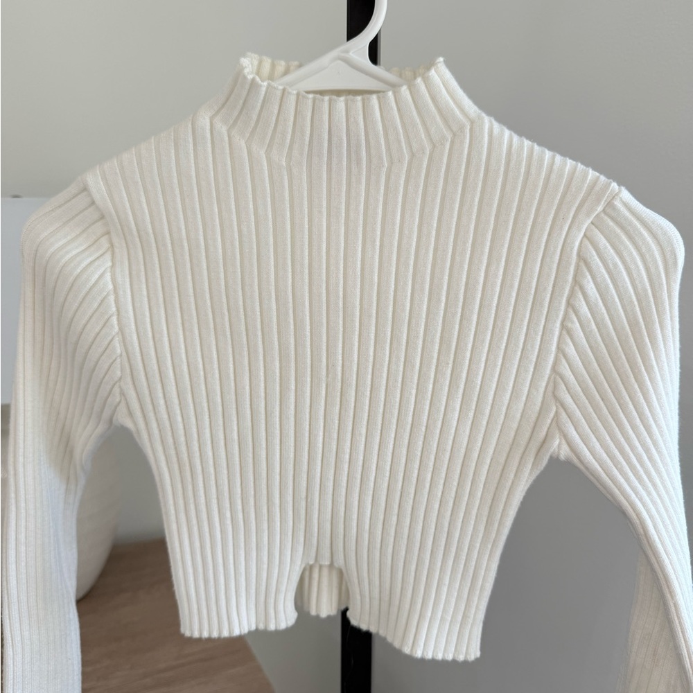 Edikted Cream Ribbed Sweater Size XS/S - Picture 2 of 3